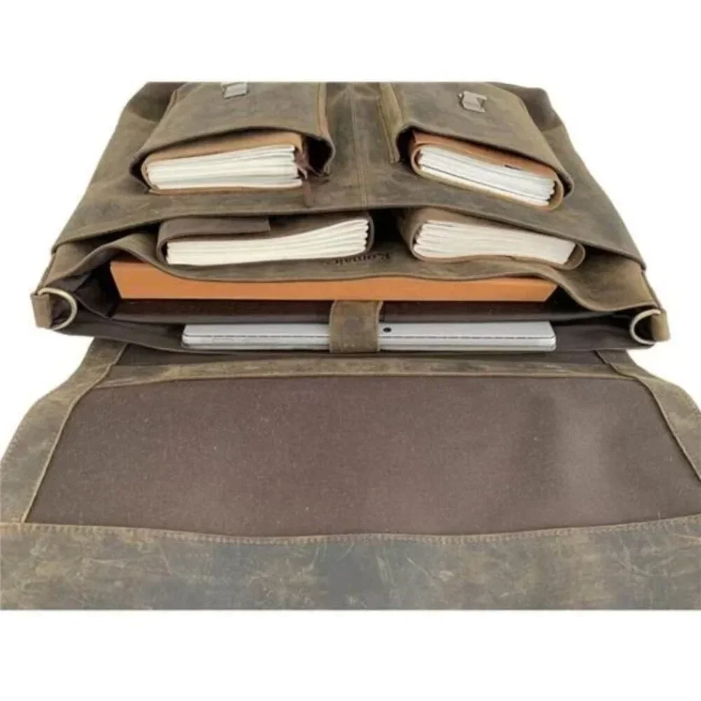 Leather briefcase Laptop Messenger Bags Men and Women Best Office Satchel Bag